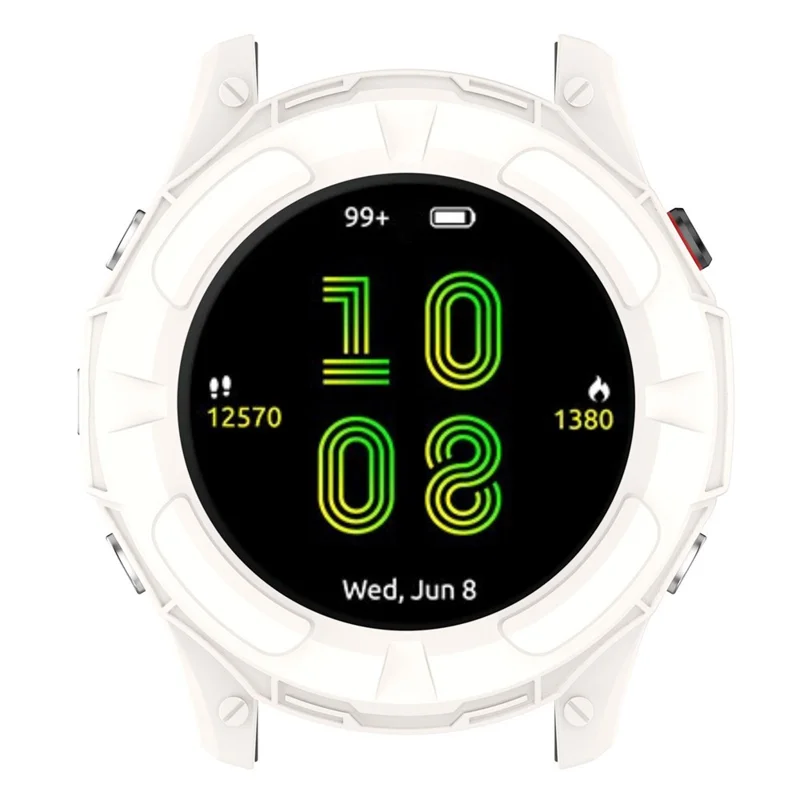 For Garmin Forerunner 255 Soft TPU Watch Protector Hollow-out Design Anti-Scratch Protective Cover Frame - Ivory White