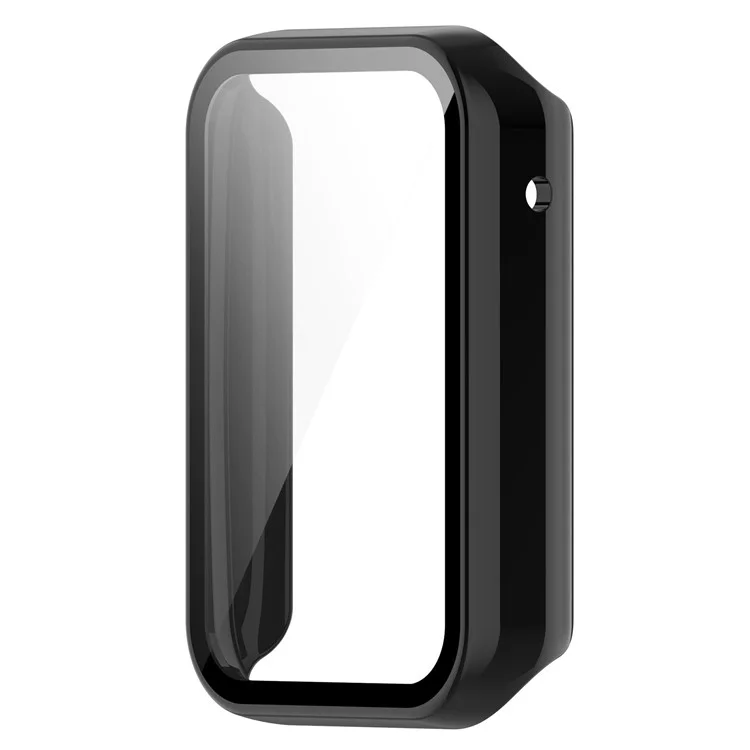 For Xiaomi Mi Band 7 Pro Hard PC  Case with HD Clear Tempered Glass Film Anti-Scratch Protective Cover - Black