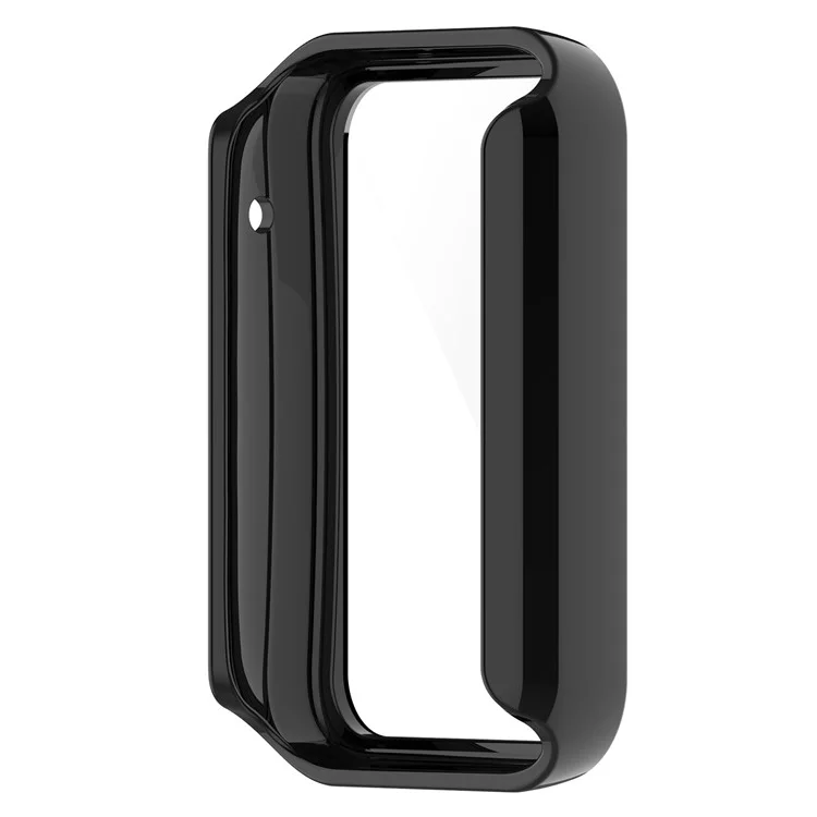 For Xiaomi Mi Band 7 Pro Hard PC  Case with HD Clear Tempered Glass Film Anti-Scratch Protective Cover - Black