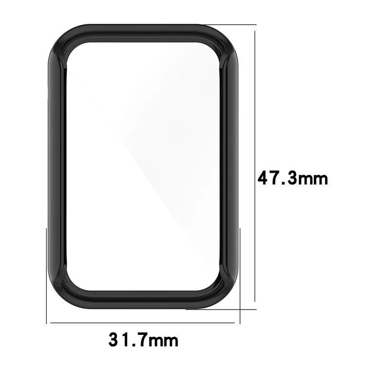 For Xiaomi Mi Band 7 Pro Hard PC  Case with HD Clear Tempered Glass Film Anti-Scratch Protective Cover - Black