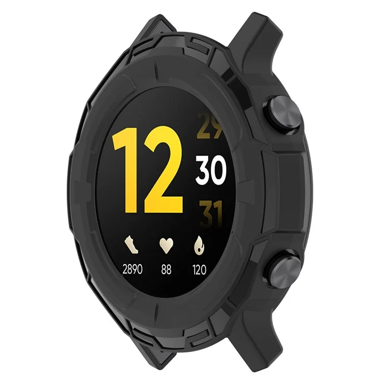 Для Realme Watch S Hollow-out Anti-dust Anti-fall Soft TPU Watch Case Shockproof Protective Cover - Чёрный