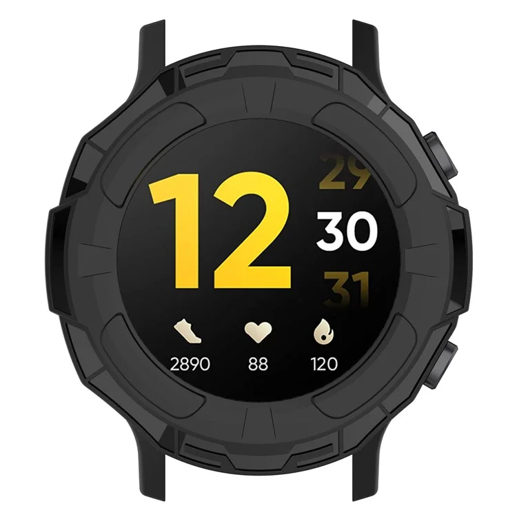 Для Realme Watch S Hollow-out Anti-dust Anti-fall Soft TPU Watch Case Shockproof Protective Cover - Чёрный