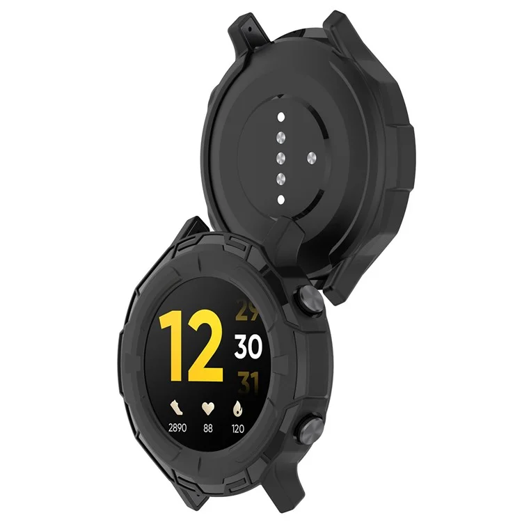 Для Realme Watch S Hollow-out Anti-dust Anti-fall Soft TPU Watch Case Shockproof Protective Cover - Чёрный