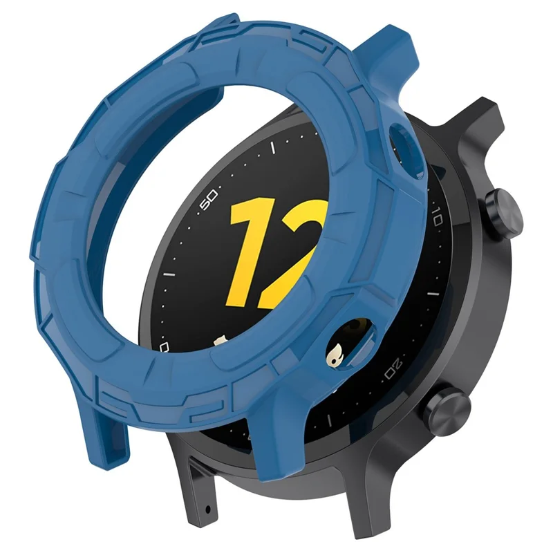 For Realme Watch S Hollow-out Anti-dust Anti-fall Soft TPU Watch Case Shockproof Protective Cover - Dark Blue
