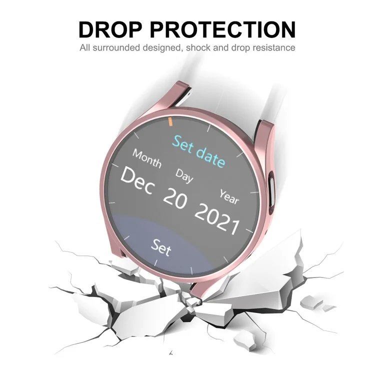 ENKAY HAT PRINCE Pour Samsung Galaxy Watch5 44mm Boîtier de protection global Étui de protection en TPU électroplaqué - Noir