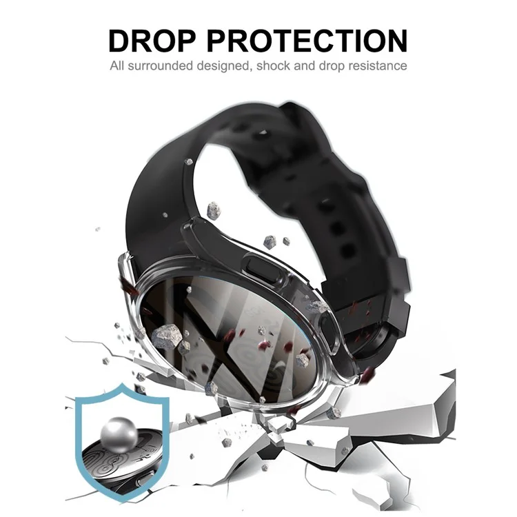 Enkay Hat Prince Para Samsung Galaxy Watch5 40mm Soft TPU Resistente a Arranhões em Toda a Caixa Transparente Com Protetor de Tela Embutido