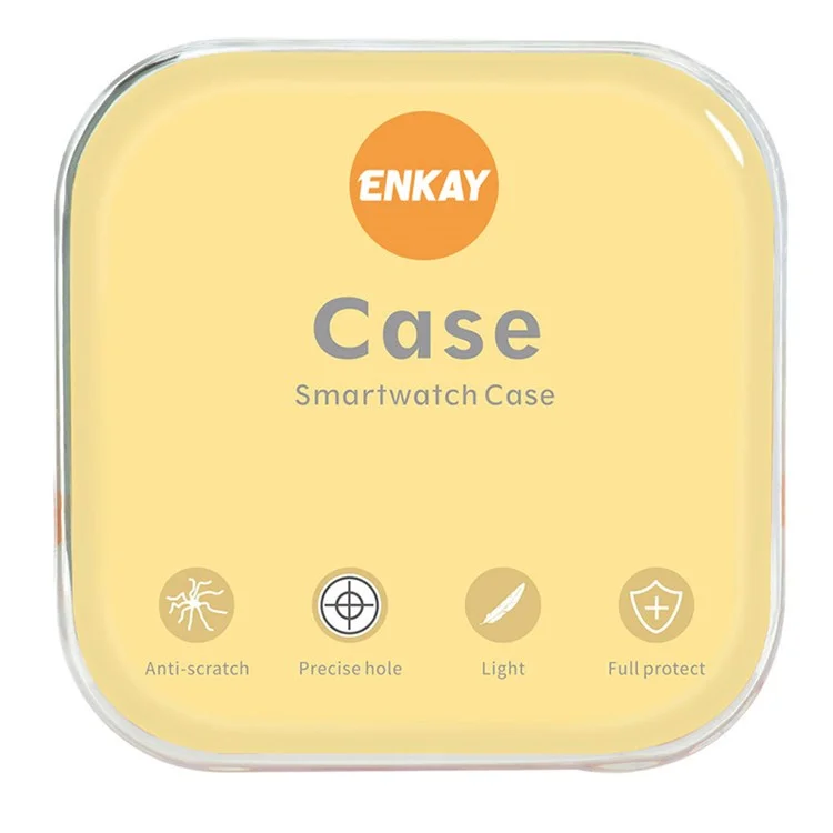 Enkay Hat Prince Para Samsung Galaxy Watch5 40mm Soft TPU Resistente a Arranhões em Toda a Caixa Transparente Com Protetor de Tela Embutido