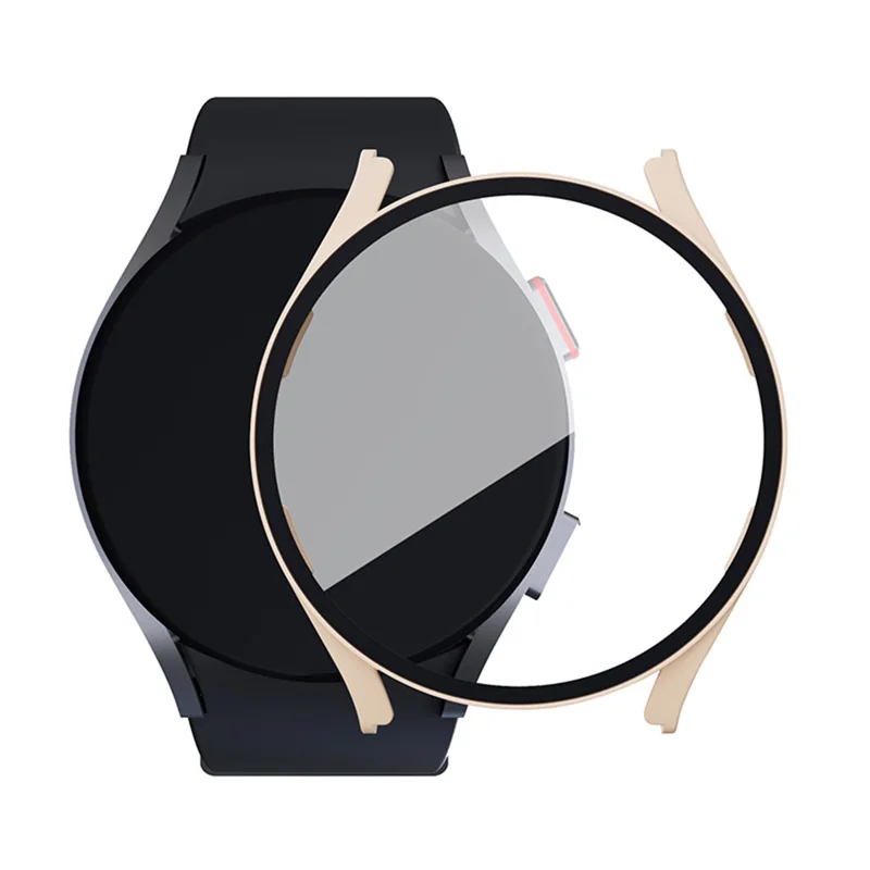 For Samsung Galaxy Watch FE / Watch6 / Watch5 / Watch4 40mm Hard PC Watch Cover with Tempered Glass Screen Protector - Pink