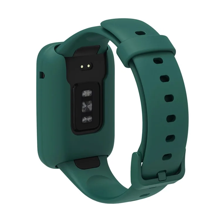 Pour Xiaomi Mi Band 7 Pro Silicone Watch Case Anti-scratch Watch Frame Protective Cover - Vert de Minuit