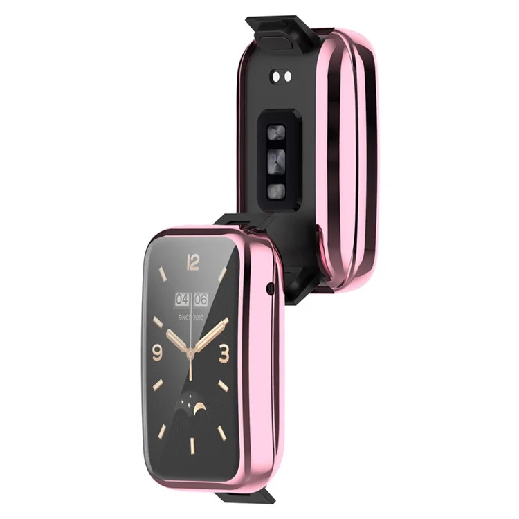 For Xiaomi Mi Band 7 Pro Electroplating Soft TPU Bumper Full Protection Anti-fall Watch Case - Pink