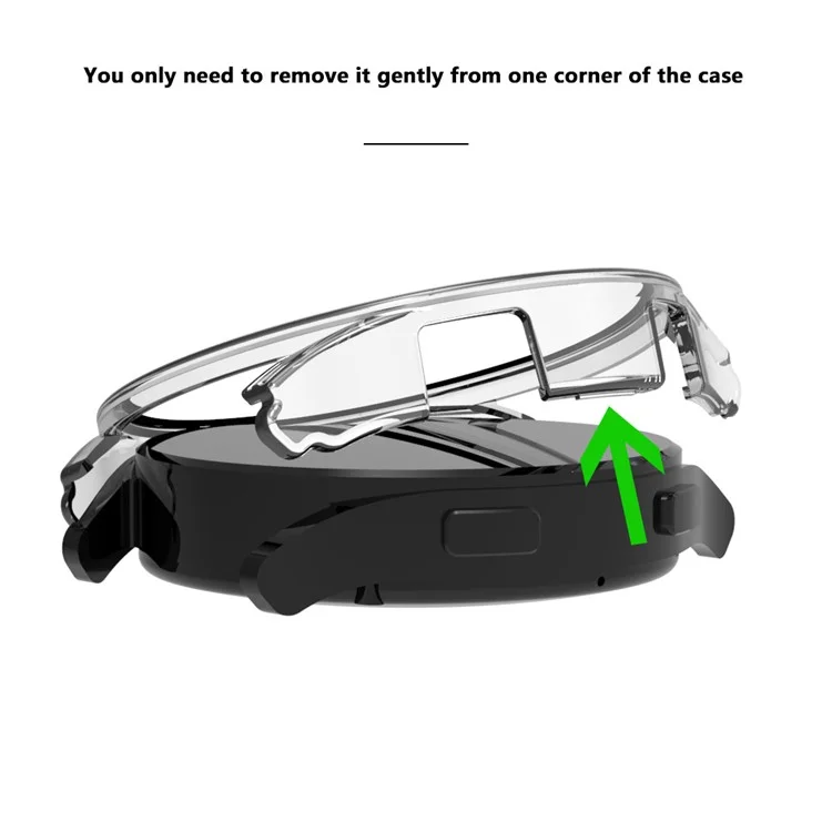 For Samsung Galaxy Watch 5 44mm Smart Watch PC Case Half Cover Frame Protector with Scale - Transparent