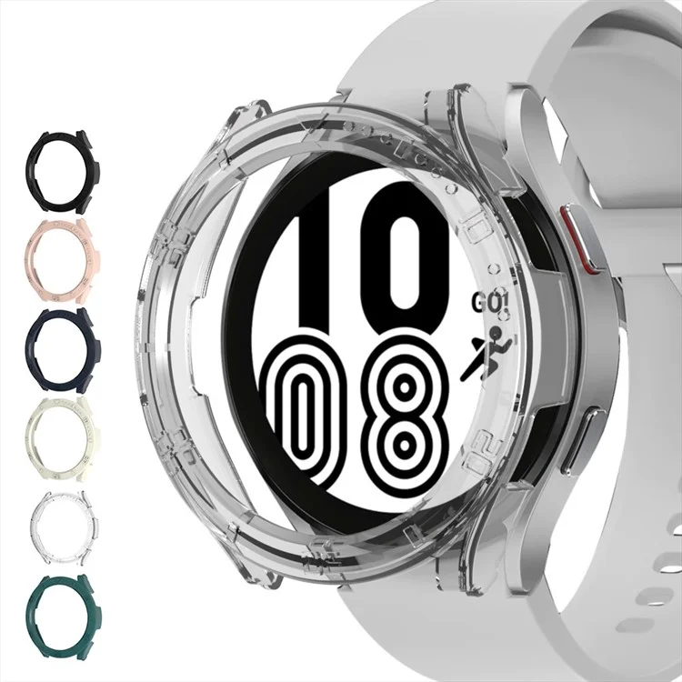 For Samsung Galaxy Watch 5 44mm Smart Watch PC Case Half Cover Frame Protector with Scale - Transparent