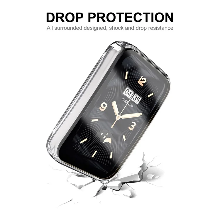 ENKAY HAT PRINCE For Xiaomi Mi Band 7 Pro Full Body Protection Soft TPU Clear Watch Case Anti-fall Protective Cover with TPU Screen Film