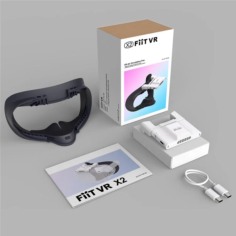 FIIT VR X2 Für Oculus Quest 2 VR Kühllüfter Aktive Lüftungsluftkreislaufventilator Atmungsfreie Gesichtsbedeckungspads