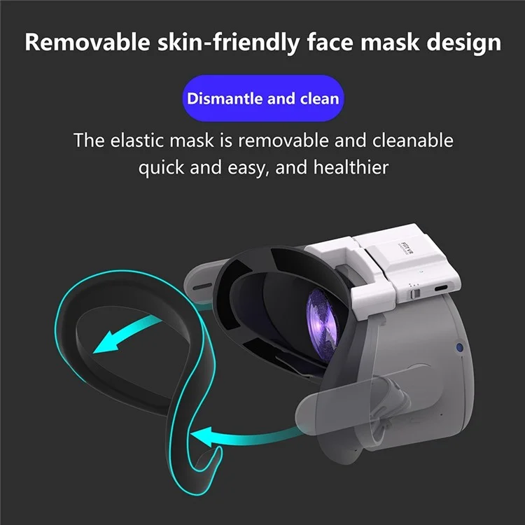 FIIT VR X2 for Oculus Quest 2 VR Cooling Fan Active Ventilation Air Circulation Fan Breathable Face Cover Pad