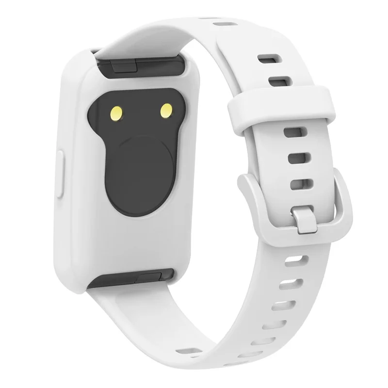 For Huawei Band 7 Silicone Watch Case Anti-scratch Watch Frame Protective Cover - White