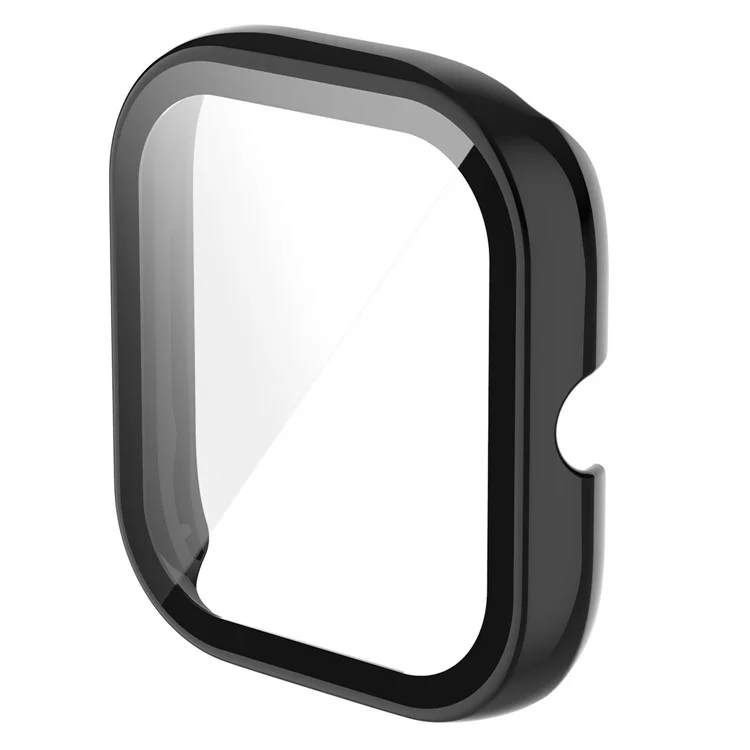 Pour Huami Amazfit Bip U / Bip U Pro / Pop / Pop Pro Boîtier de montre en PC dur avec protection complète et protecteur d'écran en verre trempé - Noir