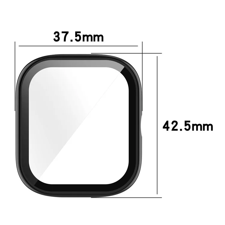 Para Huami Amazfit GTS 4 Mini Hard PC Anti-dust Watch Case Cover com HD Anti-wear Tempered Glass Film - Preto