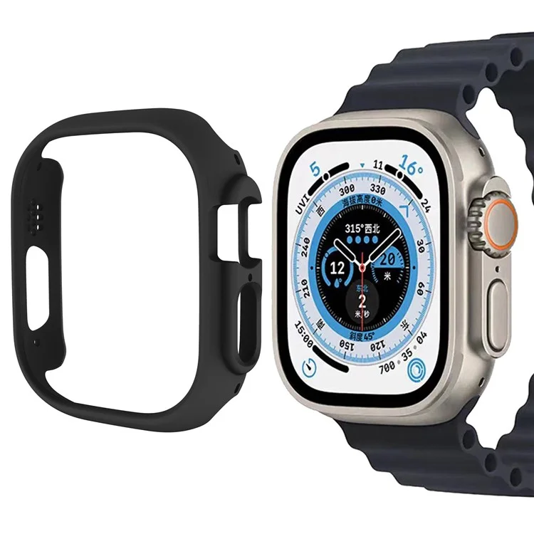 Pour Apple Watch Ultra 2 49mm / Ultra 49mm Boîtier de montre à dégagement rapide Boîtier de montre de sport PC à demi-couverture - Noir