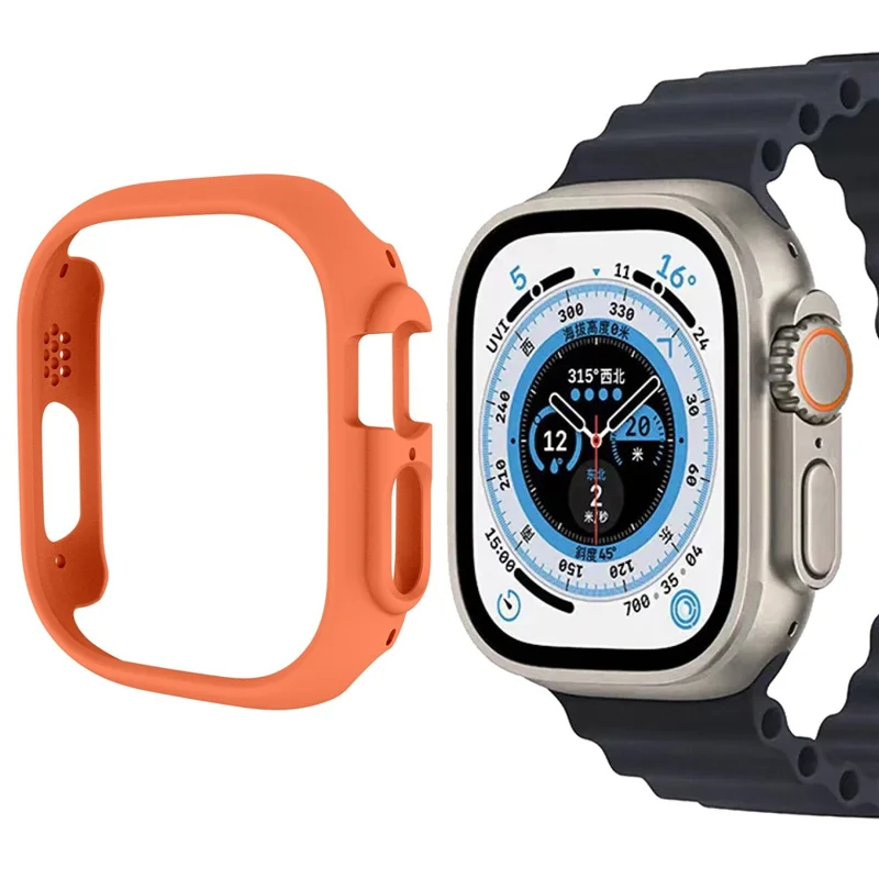 For Apple Watch Ultra 3 / Ultra 2 / Ultra 49mm Quick Release Watch Case Sports Watch PC Case Half Covering Watch Protector - Orange