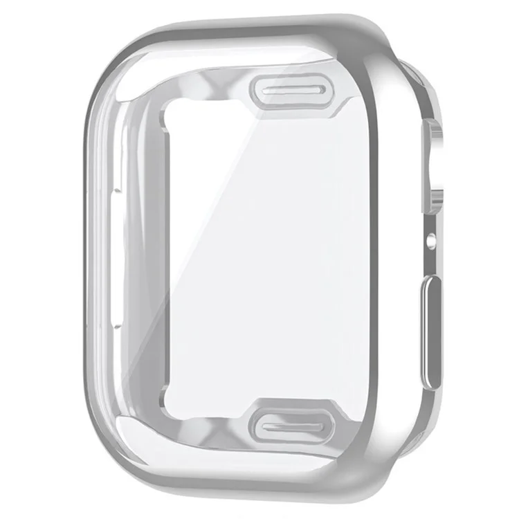 For Apple Watch Series 9 / 8 / 7 41mm Full Coverage Protective Case Electroplating Frame Anti-scratch TPU Watch Cover - Silver