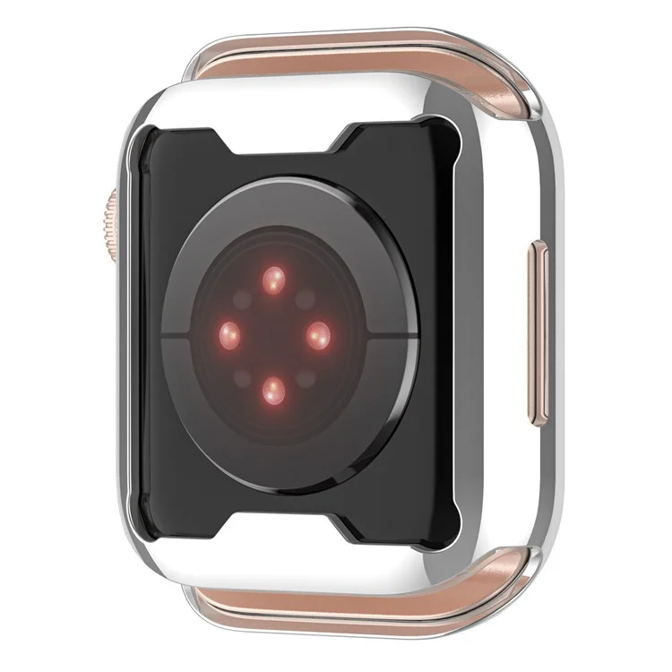 For Apple Watch Series 9 / 8 / 7 41mm Full Coverage Protective Case Electroplating Frame Anti-scratch TPU Watch Cover - Silver