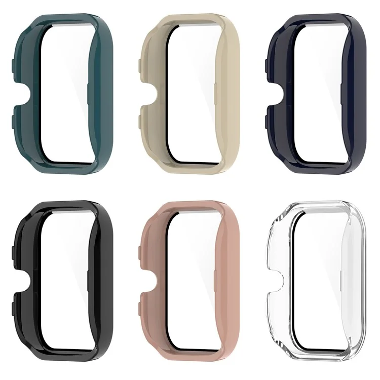 Para Huami Amazfit GTS 4 Mini Estuche rígido de PC con protector de pantalla de vidrio templado Resistente a los arañazos Cubierta protectora general - Negro