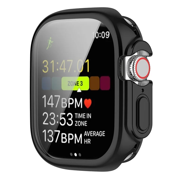 For Apple Watch Ultra 2 49mm / Ultra 49mm Electroplating Soft TPU Cover All-inclusive Protective Watch Case  - Black