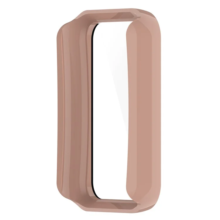 For Oppo Band 2 Protective Case with Tempered Glass Screen Protector Smart Watch Anti-Fall Hard PC Case - Pink
