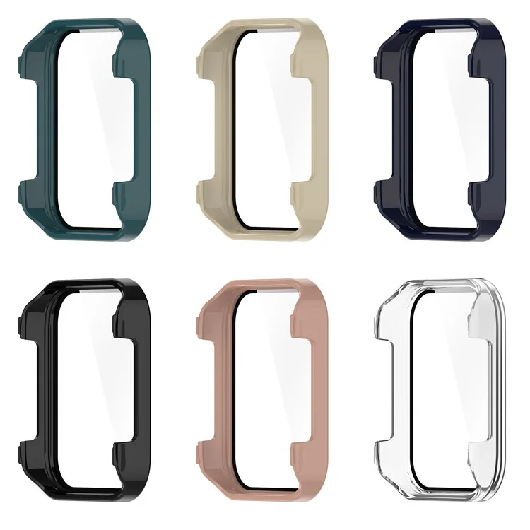 Für Realme Watch 3 Hard PC-Gehäuse mit gehärtetem Glasbildschirmschutz HD Clear All Around Coverage Protective Cover - Schwarz