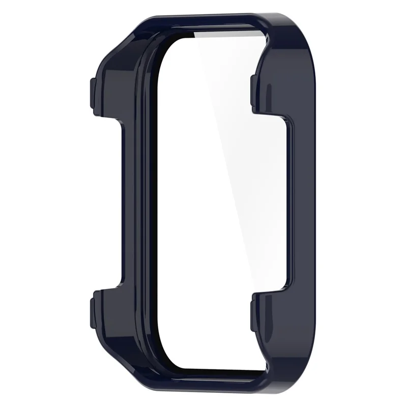 For Realme Watch 3 Hard PC Case with Tempered Glass Screen Protector HD Clear All Around Coverage Protective Cover - Ink Blue