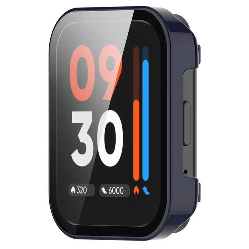 For Realme Watch 3 Hard PC Case with Tempered Glass Screen Protector HD Clear All Around Coverage Protective Cover - Ink Blue