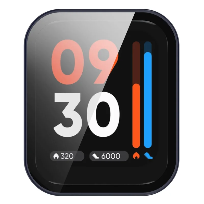 For Realme Watch 3 Hard PC Case with Tempered Glass Screen Protector HD Clear All Around Coverage Protective Cover - Ink Blue