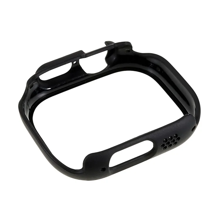 For Apple Watch Ultra 2 49mm / Ultra 49mm Watch Case Quick Release Hollow PC Cover Shockproof Smart Watch Protective Case - Black