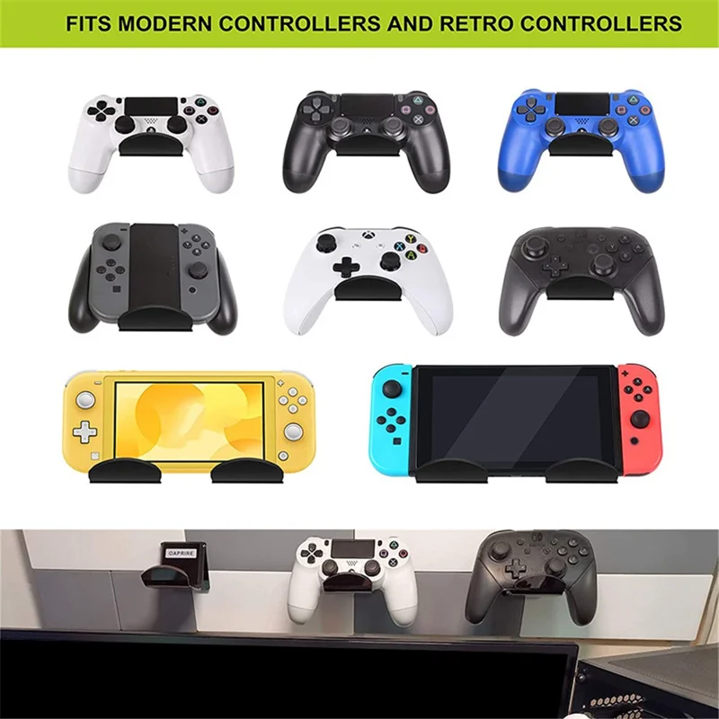 RTU66788 1PC Acrylic Game Controller Holder Wall Mounted Strong Adhesive Stand Headphone Hanger - Transparent