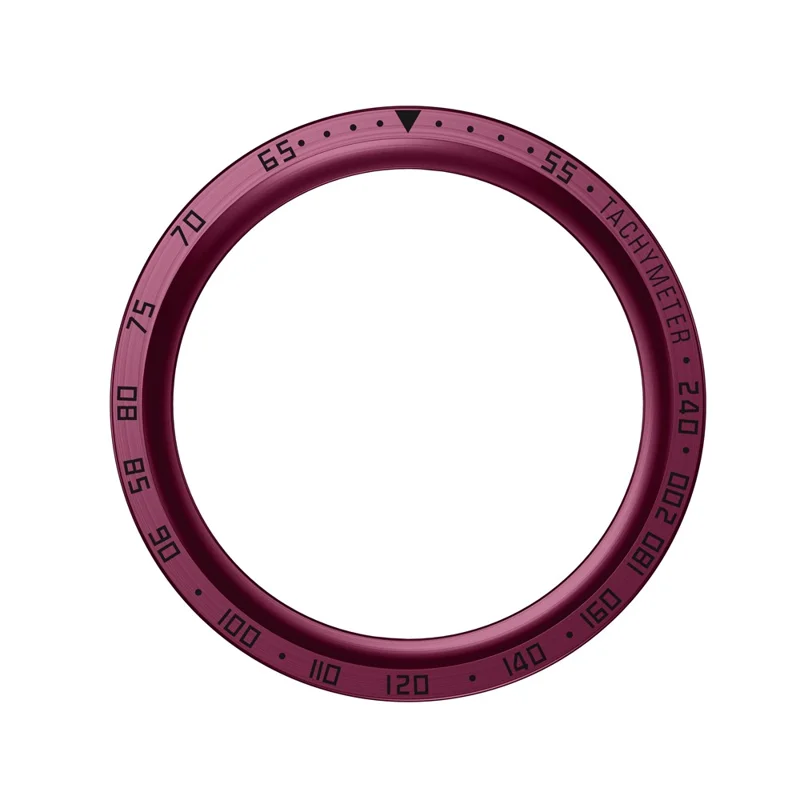 Watch Bezel for Samsung Galaxy Watch 5 Pro 45mm Metal Protective Frame Ring Cover Watch Replacement Accessories (Type E) - Wine Red Ring Black Letters