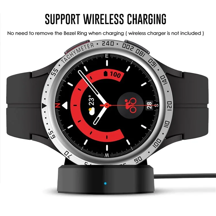 Per Samsung Galaxy Watch 5 Pro 45mm Anti-scratch Watch Bezel Stainless Steel Frame Ring Bezel Case Protection Cover (Type E) - Anello in argento Lettere nere