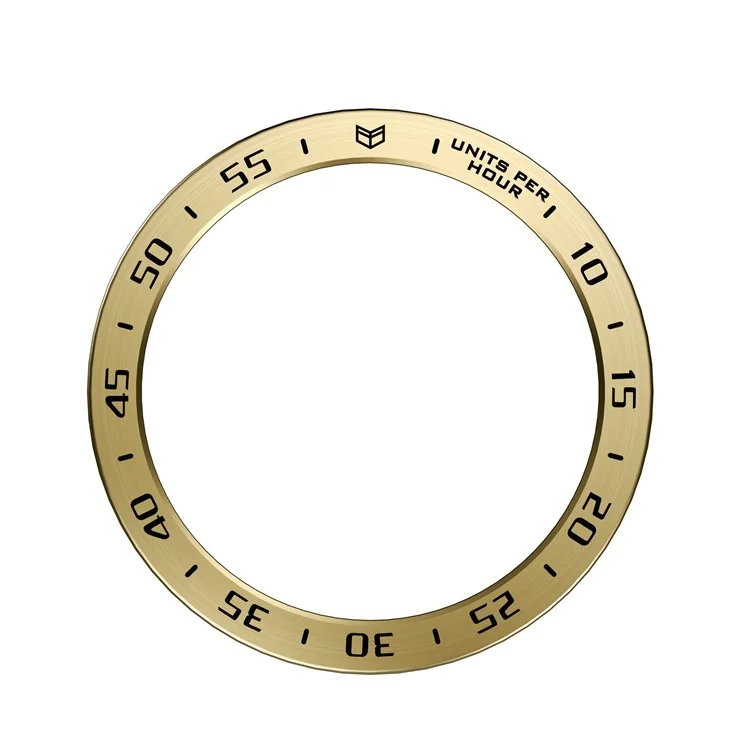Bisel de reloj de metal para Samsung Galaxy Watch 5 de 40 mm Parte de anillo de decoración protectora Smartwatch de repuesto (Tipo A) - Anillo dorado retro Negro Letras