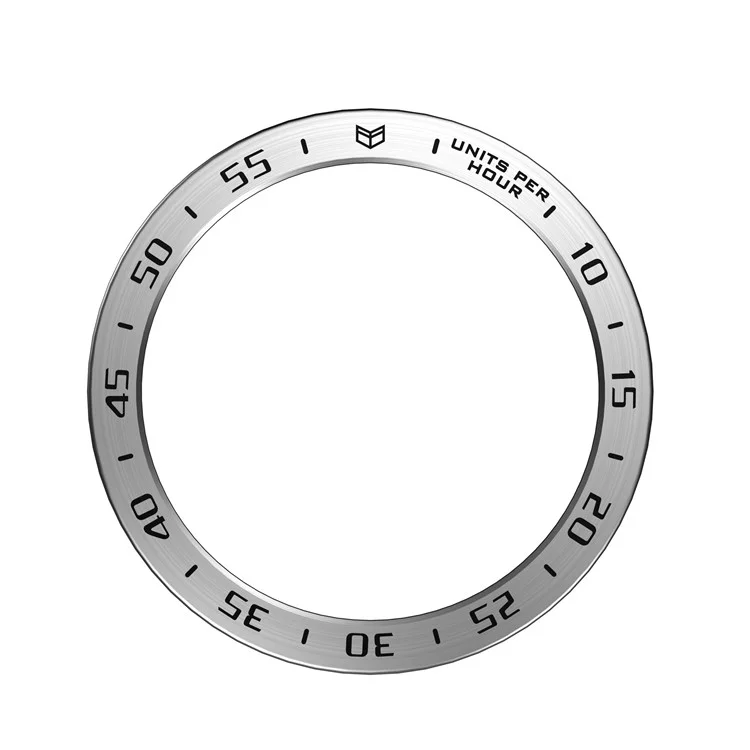 Bisel antiarañazos para Samsung Galaxy Watch 5 de 44 mm, anillo de marco de metal Bisel Caja Smartwatch Accesorio (Tipo A) - Anillo plateado Letras negras