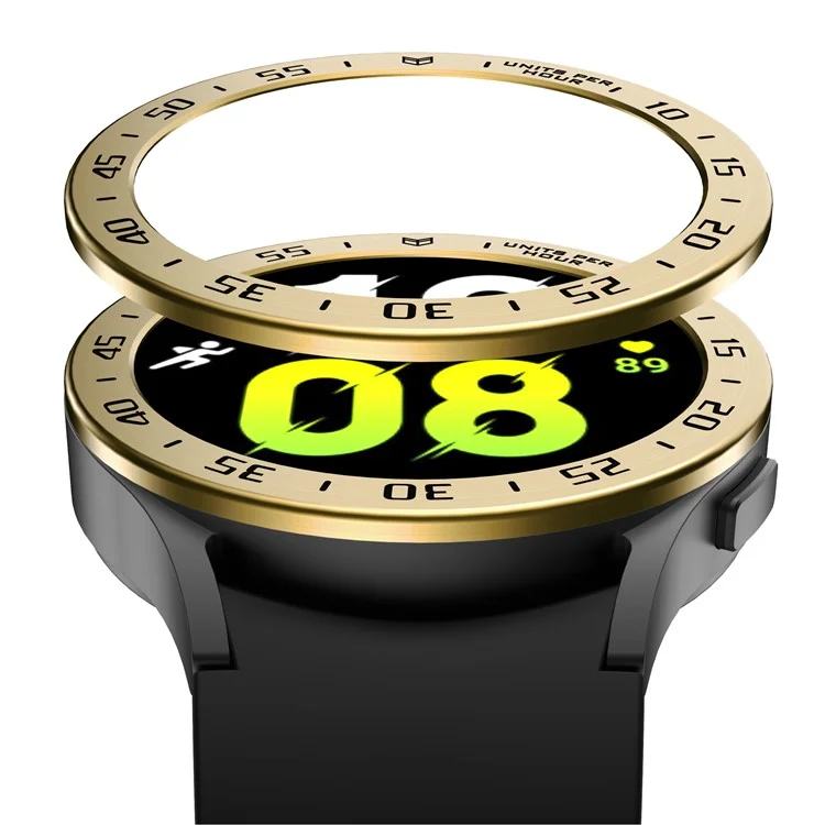 Mira el Anillo de Bisel Para Samsung Galaxy Watch 5 44 mm de Protección Contra el Anillo de Bisel de Metal Part (tipo A) - Letras Negras Del Anillo de Oro Retro