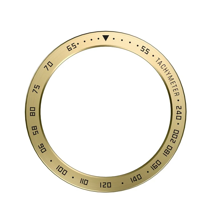 For Samsung Galaxy Watch 5 44mm Metal Watch Bezel Ring Protection Cover Smartwatch Accessory (Type E) - Retro Gold Ring Black Letters