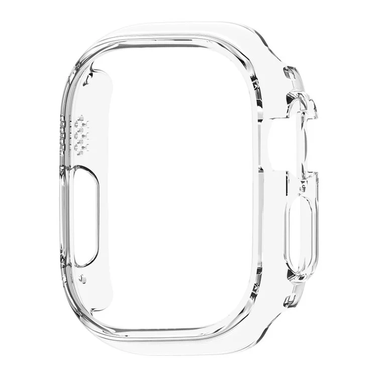 For Apple Watch Ultra 2 49mm / Ultra 49mm Hard PC Frame Cover Electroplating Hollowed-out Anti-Scratch Protective Case - Transparent
