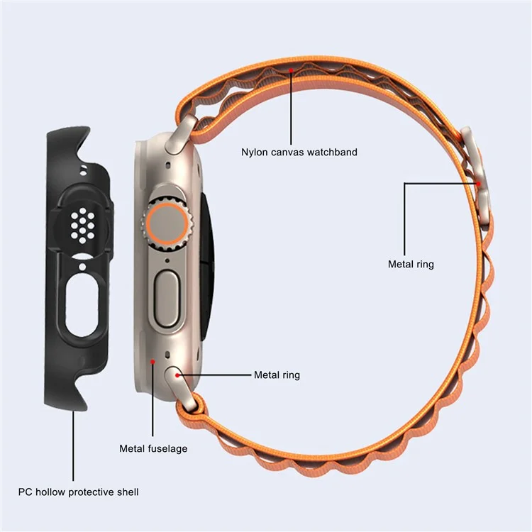 For Apple Watch Ultra 2 49mm / Ultra 49mm Hard PC Frame Cover Electroplating Hollowed-out Anti-Scratch Protective Case - Transparent