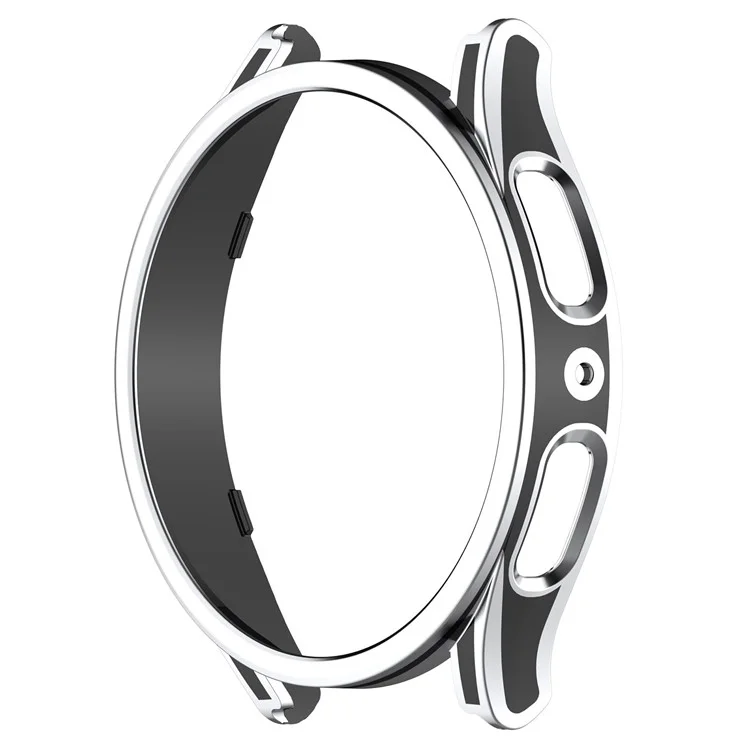 Für Samsung Galaxy Watch 5 40 mm / Watch4 40 mm Anti-kratzer-hard-pc-hülle Schutzbezug Mit Temperiertem Glasschildschutzschutz - Schwarz / Silber-