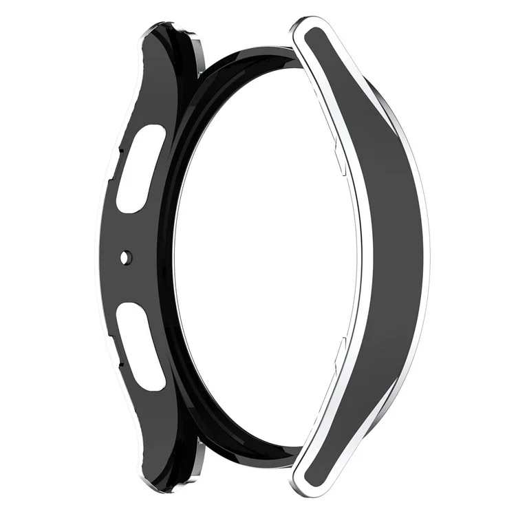 Für Samsung Galaxy Watch 5 40 mm / Watch4 40 mm Anti-kratzer-hard-pc-hülle Schutzbezug Mit Temperiertem Glasschildschutzschutz - Schwarz / Silber-