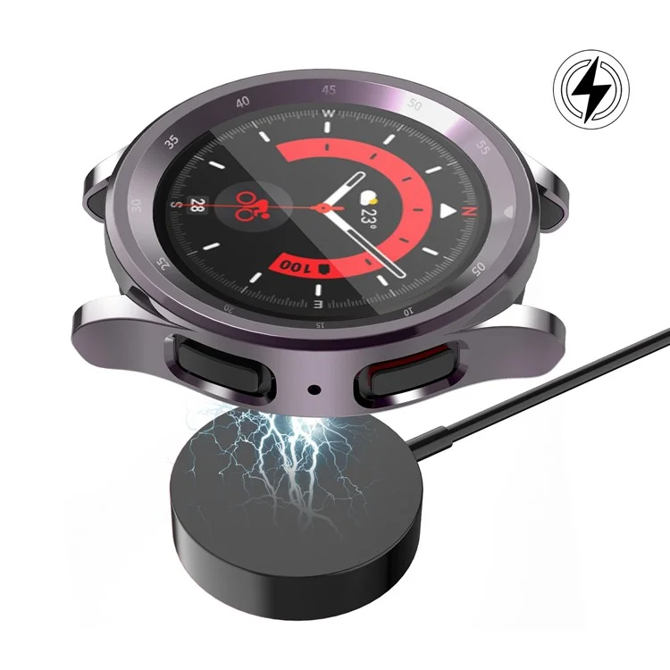 Für Samsung Galaxy Watch 5 Pro 45mm Vollflächen-TPU-Uhrengehäuse mit sturzsicherem Schutzcover mit Skalierung - Schwarz