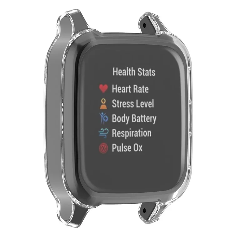 Para Garmin Venu Sq / Venu Sq Music / Venu Sq 2 / Venu Sq 2 Music Soft Transparent TPU Watch Case Electroplate Edges Overall Protective Cover