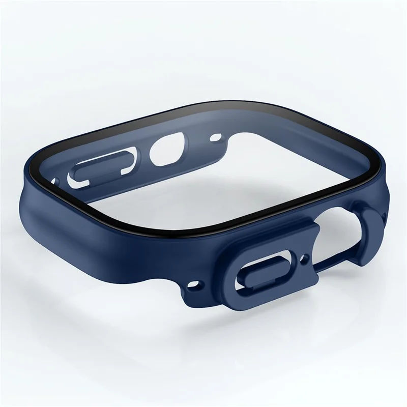 For Apple Watch Ultra 3 / Ultra 2 / Ultra 49mm Hard PC Wallet Case with Tempered Glass Screen Protector Anti-drop Matte Protective Cover - Pink