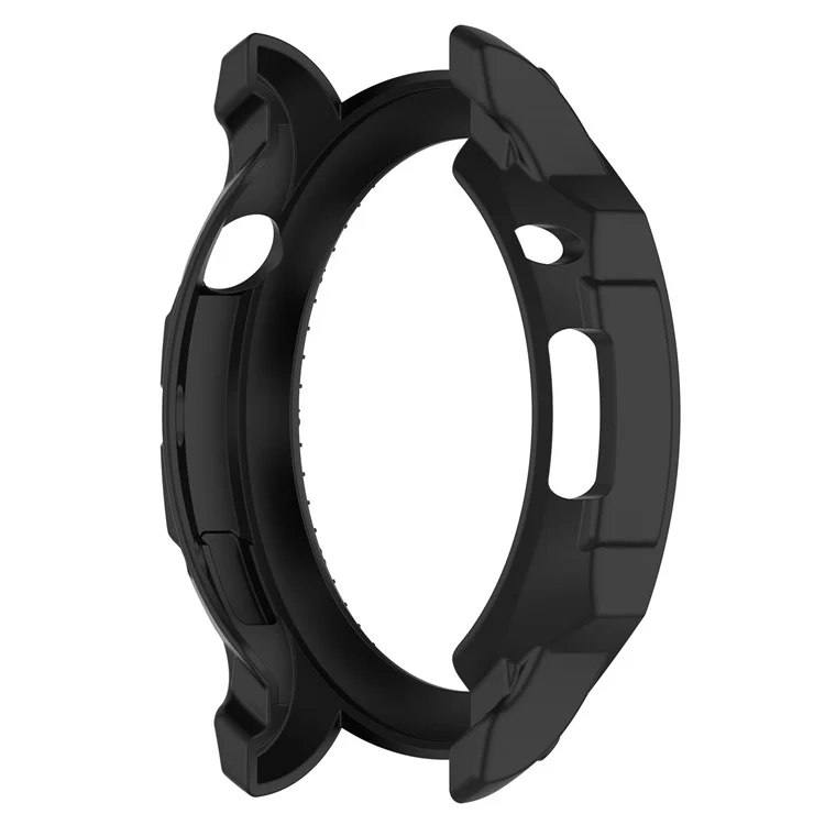 Für Huami Amazfit GTR 4 46mm robuster Schutzkoffer Weiche TPU-Halbschutz-Stoßdämpfer-Abdeckung mit Zifferblattplatte - Schwarz