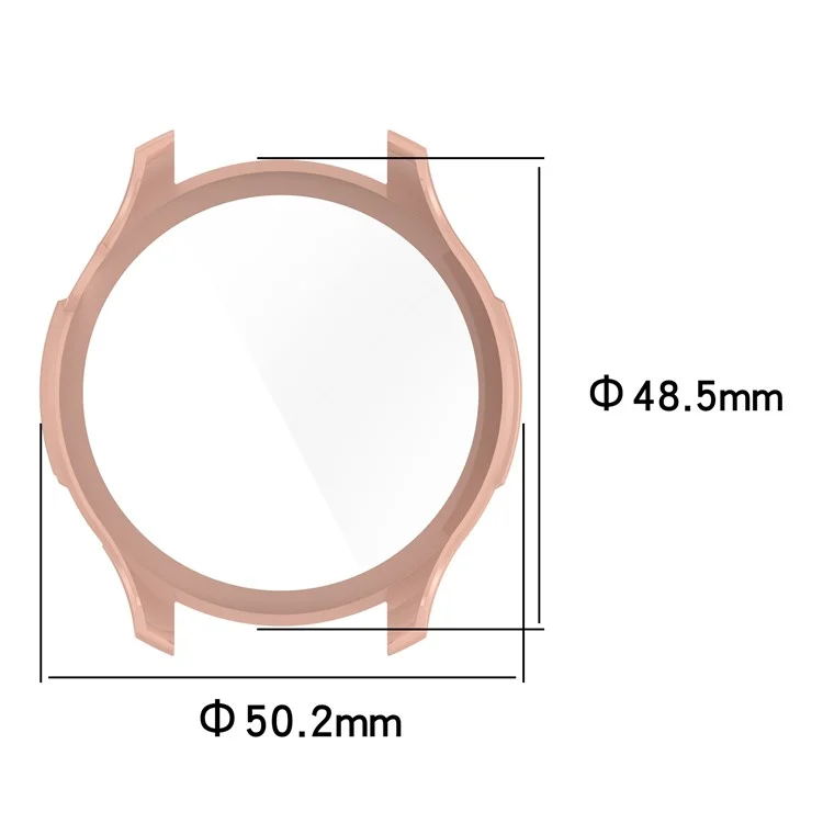 Per Huami Amazfit GTR 4 46mm Full Coverage Hard PC Case con Protezione Schermo in Vetro Temperato Touch Sensitive HD Bumper Protective Cover - Sakura Pink